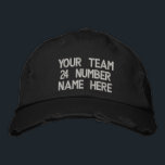 Boné Baseball Personalizado de Texto Personalizado<br><div class="desc">Boné Personalizado Simples - Adicione Seu Texto - Nome - Equipe - Empresa / Número / Carta / Slogan - Tagline / ou Site, Telefone, E-mail, Manipulador de Mídia Social, Endereço, Logotipo - Foto / mais - Escolha Sua Cor / Tamanho / Fonte - Faça seu promocional exclusivo ou presente...</div>