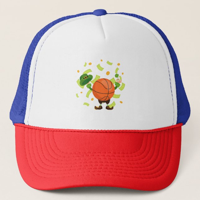 Boné Basquetebol Sortudo Feliz Dia de Patrick (Frente)