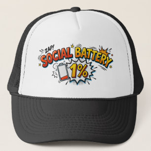 Boné Bateria Social 1% Introvertido Engraçado Quadrinho