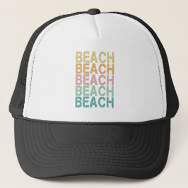 Boné Beach Retro Lettering Vintage Holiday Summer