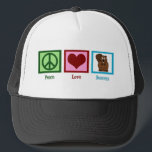 Boné Beavers do Amor pela Paz<br><div class="desc">Um sinal de paz,  coração,  e um castor bonitinho em um presente bonito de Beavers do Amor pela Paz.</div>