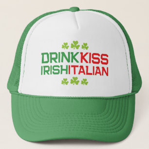 Boné Beba Beijo Irlandês Italiano com Trevos St Patrick