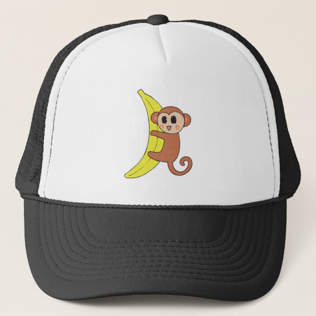 Boné bebe macaco fofo em banana (Frente)