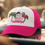 Boné Bebê rosa da praia Trendy Faux Patch Gift<br><div class="desc">Este design pode ser personalizado na área fornecida pela alteração da foto e/ou do texto. Ou pode ser personalizado clicando em Personalizar este Modelo e, em seguida, escolhendo o clique para personalizar mais a opção e excluir ou alterar a cor do plano de fundo, adicionar texto, alterar a cor ou...</div>