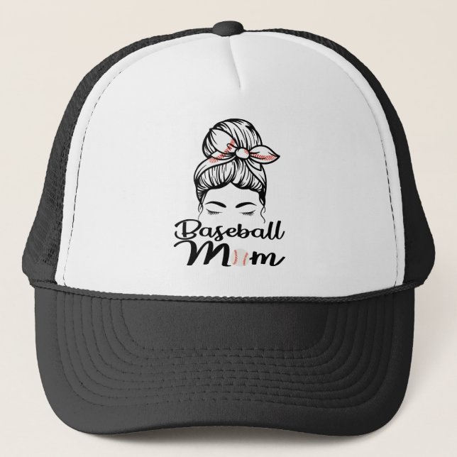 Boné Beisebol Mãe Leopard Engraçado Softball Mãe (Frente)