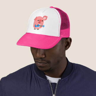 Boné Bela Caricatura Fazendo Ukulele Trucker Hat