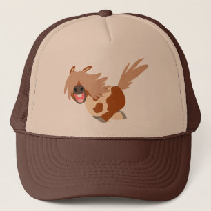 Boné Bela Caricatura Feliz Pinto Pony Trucker Hat