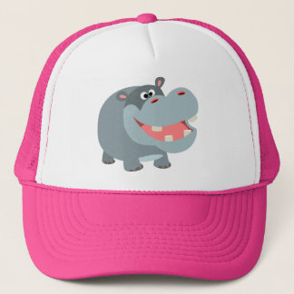 Boné Bela Cartoon Sorrindo Hippo Hat