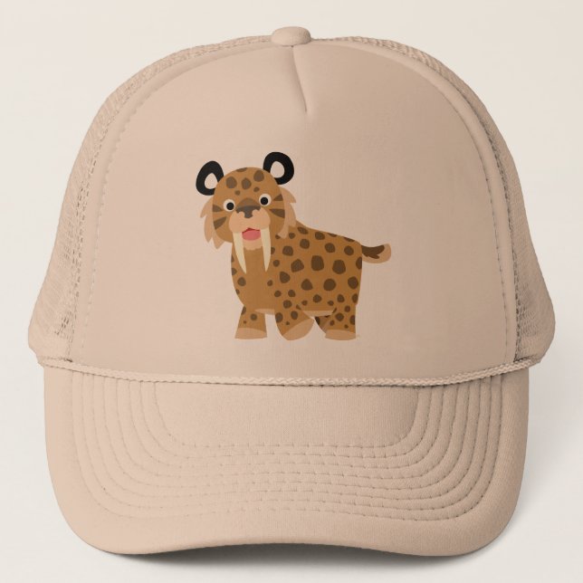 Boné Bela e Feliz Cartoon Smilodon Hat (Frente)