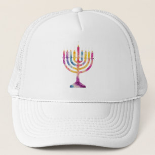 Boné Bela Menorá Vintage de Hanukkah Feliz Hanukkah