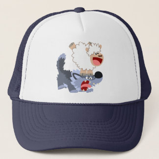 Boné Bela peça de desenho ovelha e chapéu de lobo