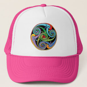 Boné Belo Mandala Celta com Redemoinhos Coloridos