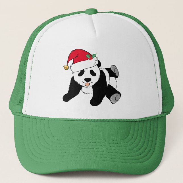 Boné Belo Urso de Panda de Natal em Santa Hat (Frente)