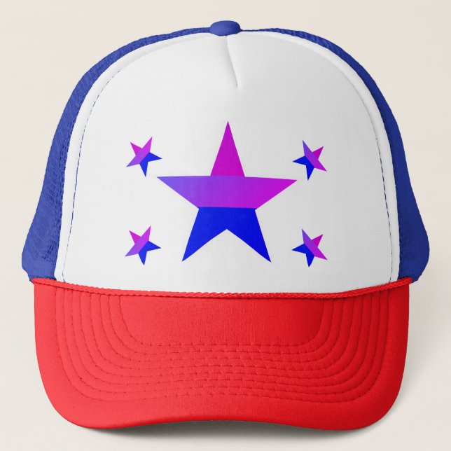 Boné Bi Pride Flag Stars Trucker Hat (Frente)