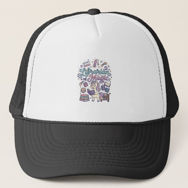 Boné Bibliotecário Unicórnio de Roupas Prontas para Imp (Frente)
