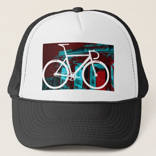 Boné Bicicleta Berlim da trilha - azul vermelho (Frente)