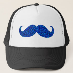 Boné Bigode com Purpurina Azul