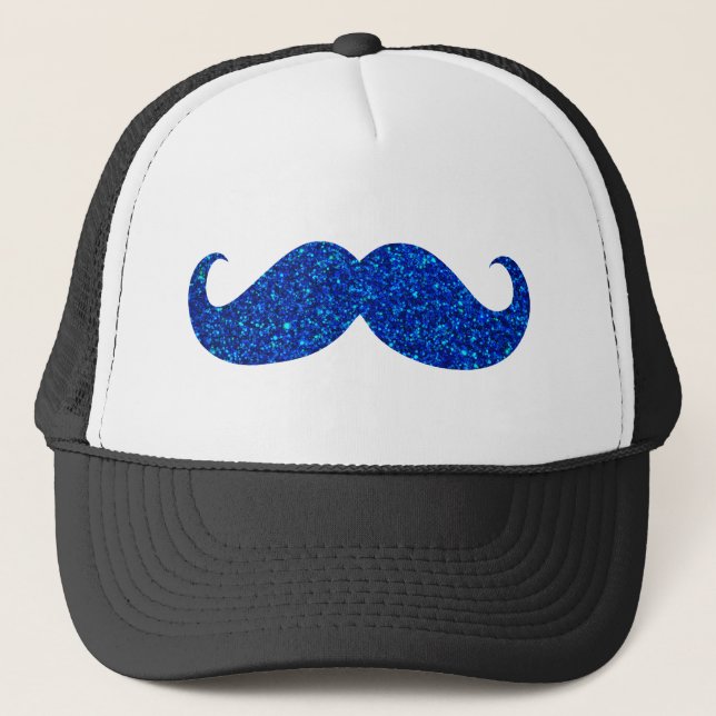 Boné Bigode com Purpurina Azul (Frente)