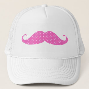 Boné Bigode feminino engraçado das bolinhas do rosa