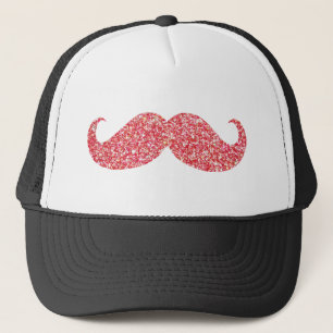 Boné Bigode Glitter Rosa