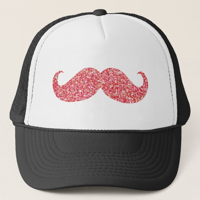 Boné Bigode Glitter Rosa (Frente)