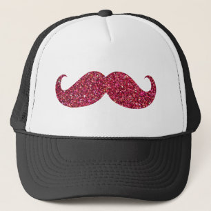 Boné Bigode Glitter Vermelho