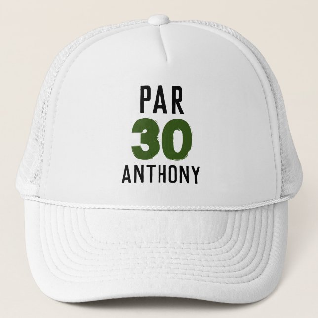 Boné Birthday Golfer Engraçado 30 feliz Pai Par (Frente)
