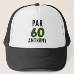 Boné Birthday Golfer Funny 60th feliz Pai Par<br><div class="desc">Nº 60. Engraçado,  60 anos de cúpula de golfe. Perfeito para pai,  vovô,  padrasto. Ideia de presente de golfe. Você pode personalizar o ano e o nome.</div>