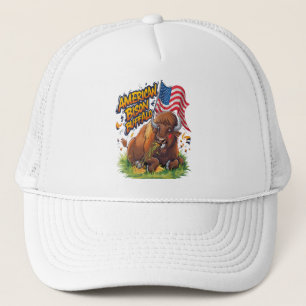 Boné Bison com bandeira dos EUA em Grass