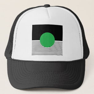 Boné Bloqueio Branco Preto e Círculo Verde