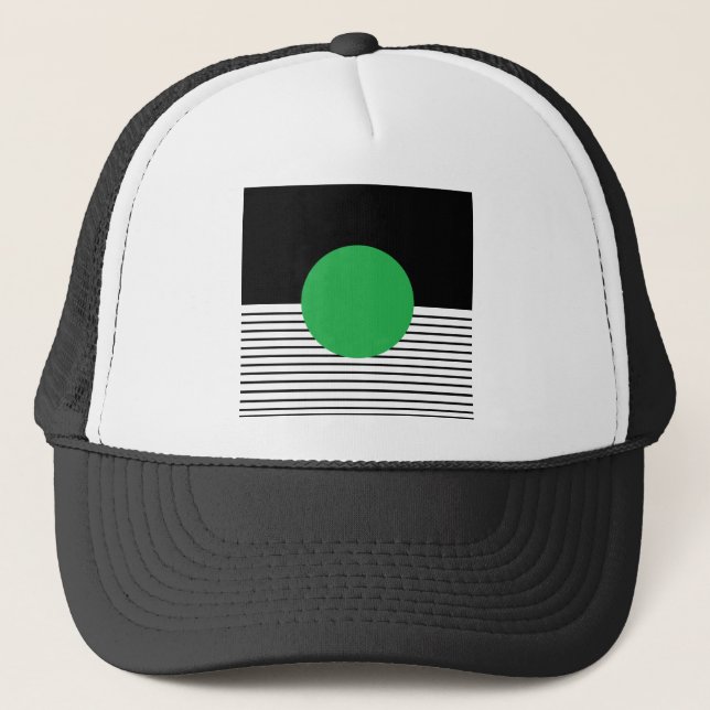 Boné Bloqueio Branco Preto e Círculo Verde (Frente)