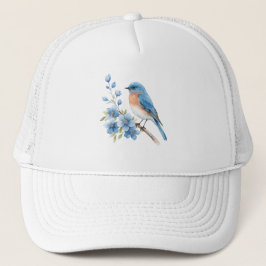 Boné Blue bird with blue flowers