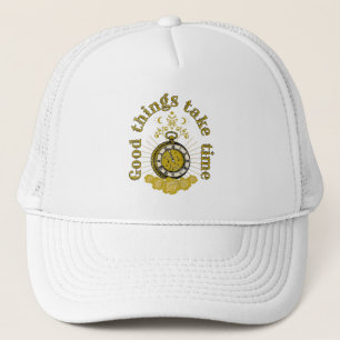 Boné boas coisas levam tempo citação inspiradora vintag