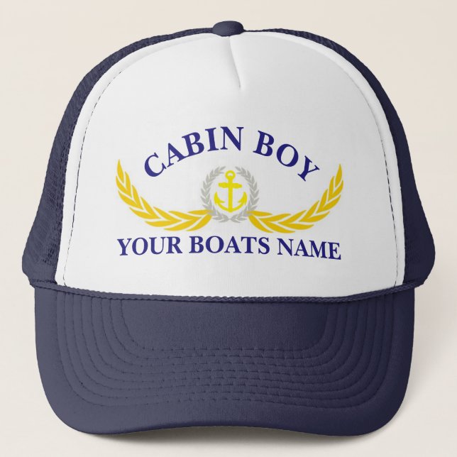 Boné Boat name anchor motif cabine boy (Frente)