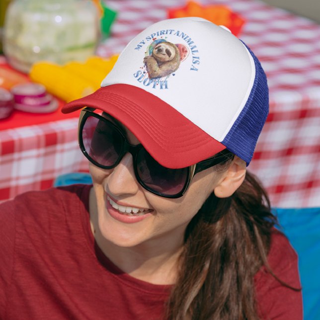 Boné Boca-Lama Animal Sloth-Lover Trucker Hat (Criador carregado)