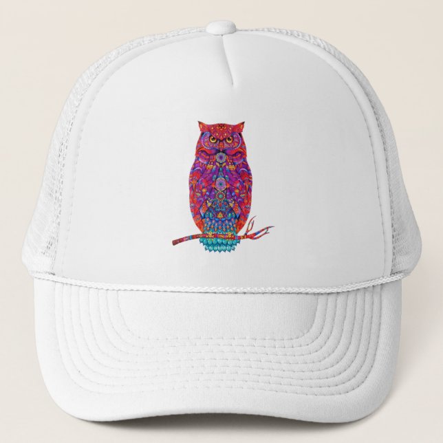 Boné Boho Owl Vibes Na moda Trucker Hat for Free Spirit (Frente)