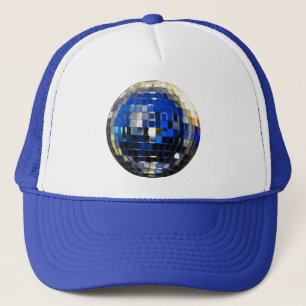Boné Bola de Disco Metálico Azul