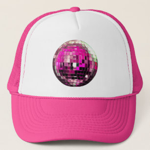 Boné Bola de Disco Metálico Rosa