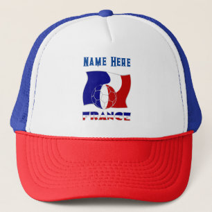 Boné Bola de Futebol Bandeira Francesa Personalizada