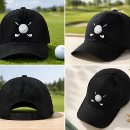 Boné Bola de Golfe Bordada & Clubes Chapéu Personalizad