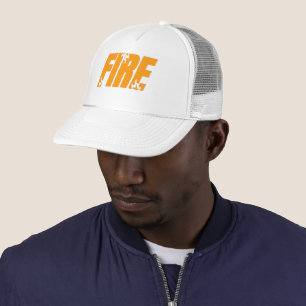 Boné Bold Orange FIRE Tipografia Camisa Caminhoneiro Br