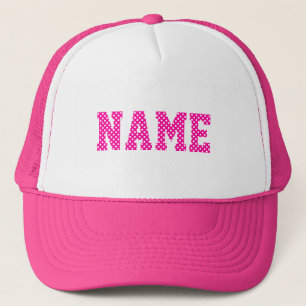 Boné Bolinhas cor-de-rosa e brancas personalizadas