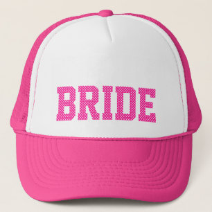 Boné Bolinhas cor-de-rosa profundo e branca