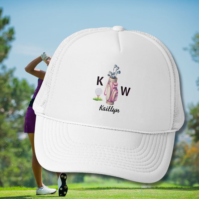 Boné Bolsa de Golfe Rosa Encantadora Personalizada com  (Criador carregado)