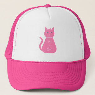 Boné Bonito Gato De Bebê Rosa