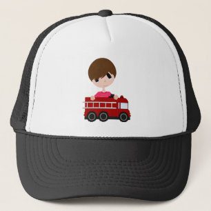 Boné Bonito, menino com carro de bombeiros