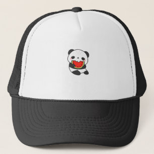 Boné Bonito Panda Comendo Cartoon de Melancia