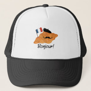 Boné Bonjour French Croissant - França Comida Engraçada