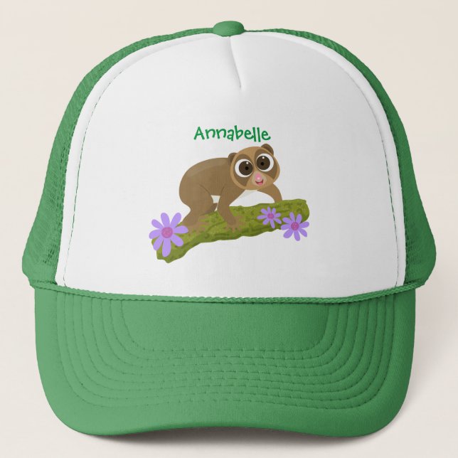 Boné Bons e felizes loris em desenhos animados (Frente)