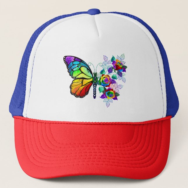 Boné Borboleta-flor-arco-íris (Frente)